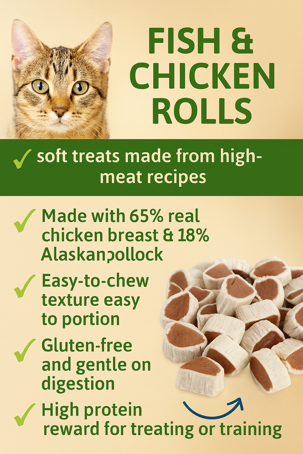 Trixie Premio Fish & Chicken Rolls | Meaty Cat Treats