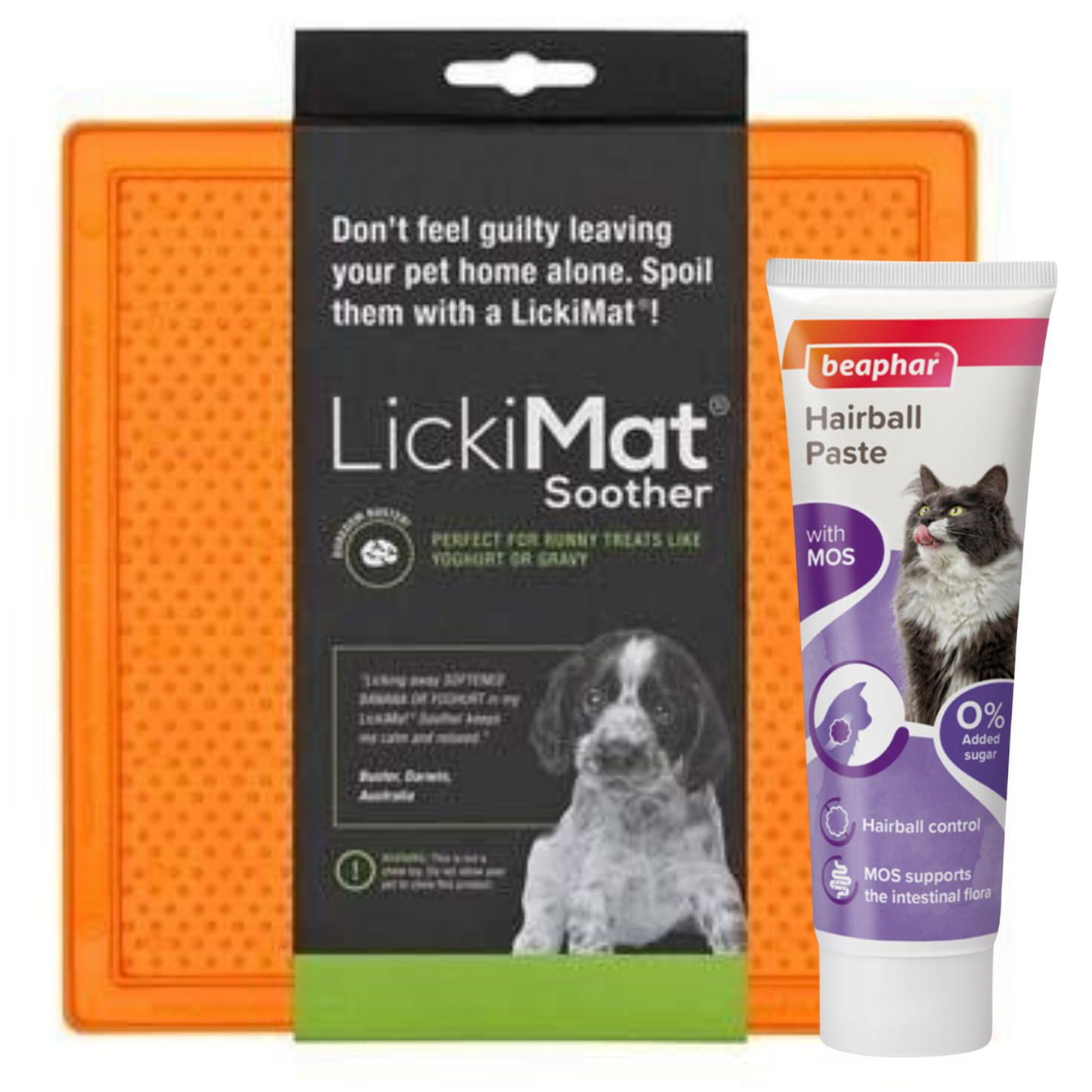 LickiMat Classic Soother & Beaphar Hairball Paste