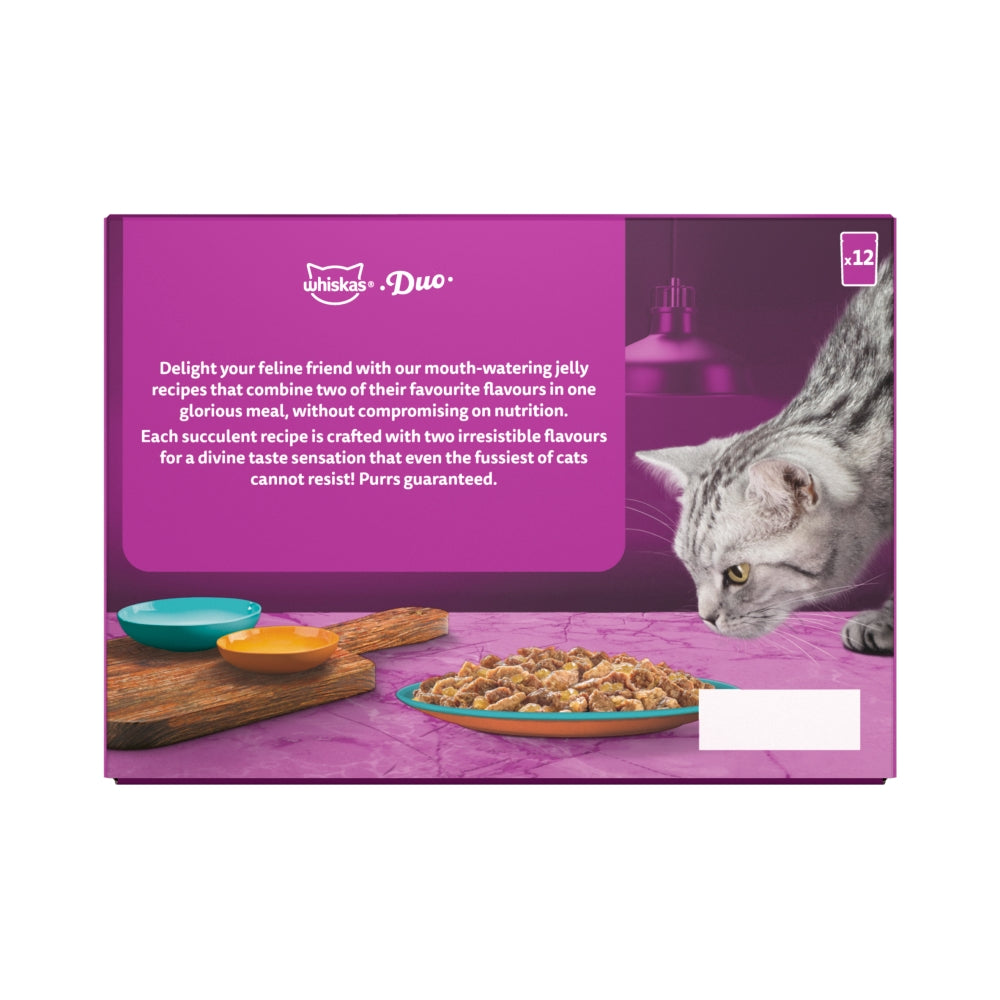 WHISKAS | Adult Wet Cat Food Pouches | Duo Surf & Turf In Jelly - 80 x 85g