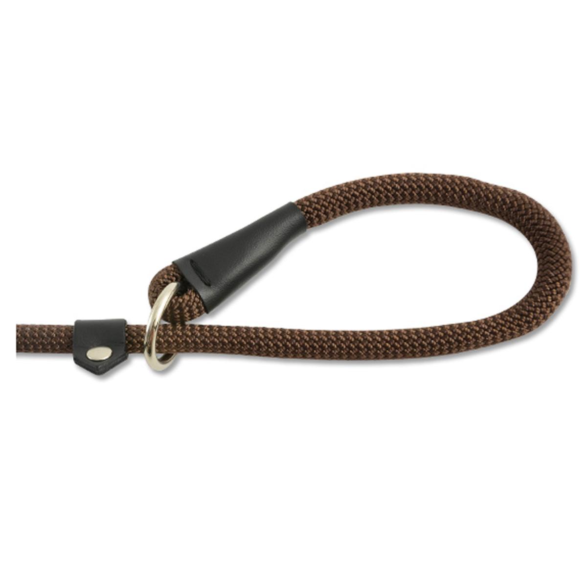 Ancol Deluxe Nylon Chocolate Brown Dog Slip Lead - 150cm X 1.2cm