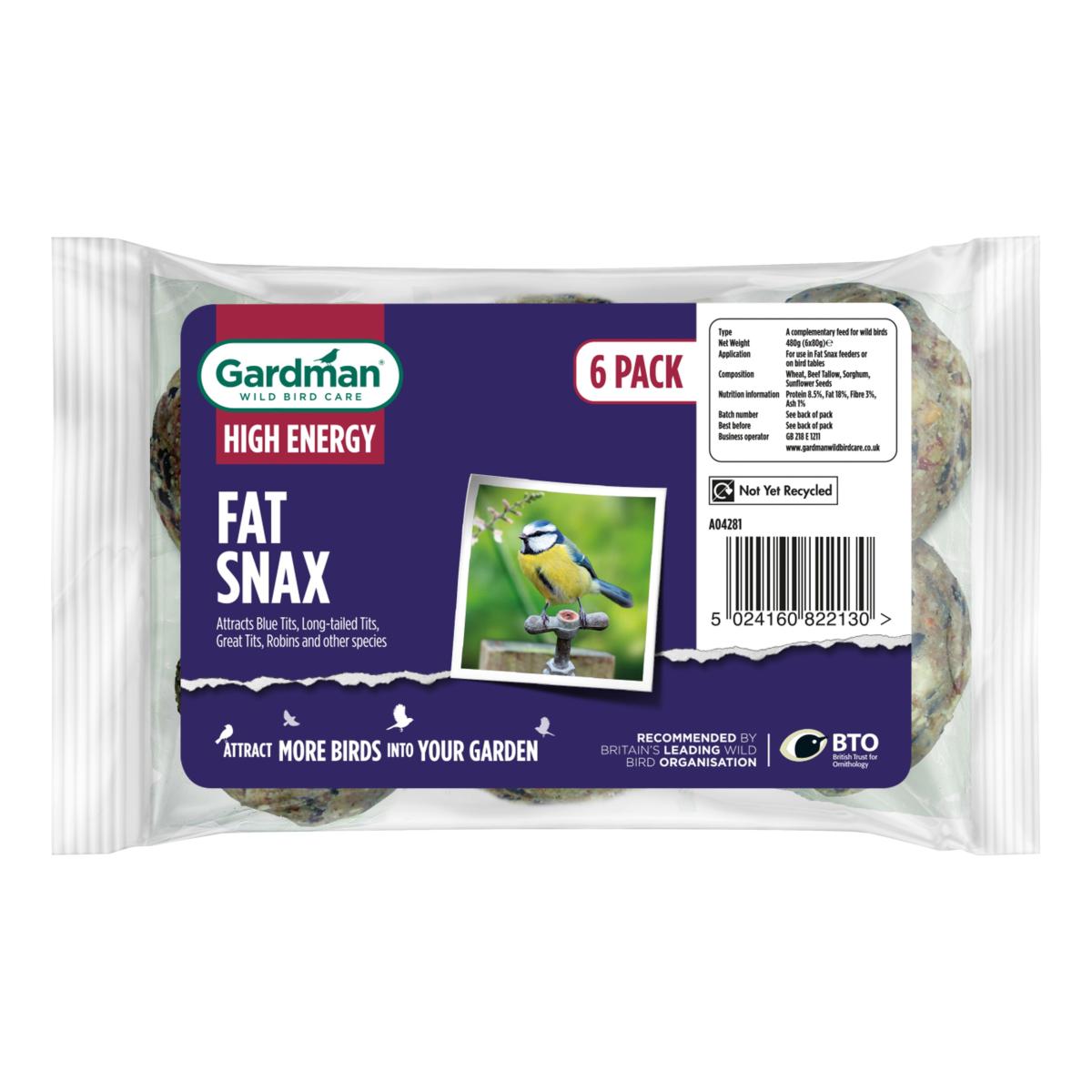Gardman | Wild Bird Food | Fat Snax Balls - 6 Pack