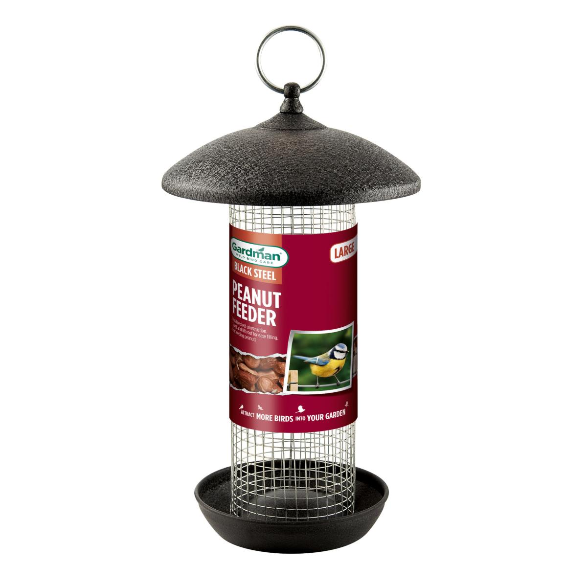 Gardman | Wild Bird Feeding | Modern Black Steel Peanut Feeder