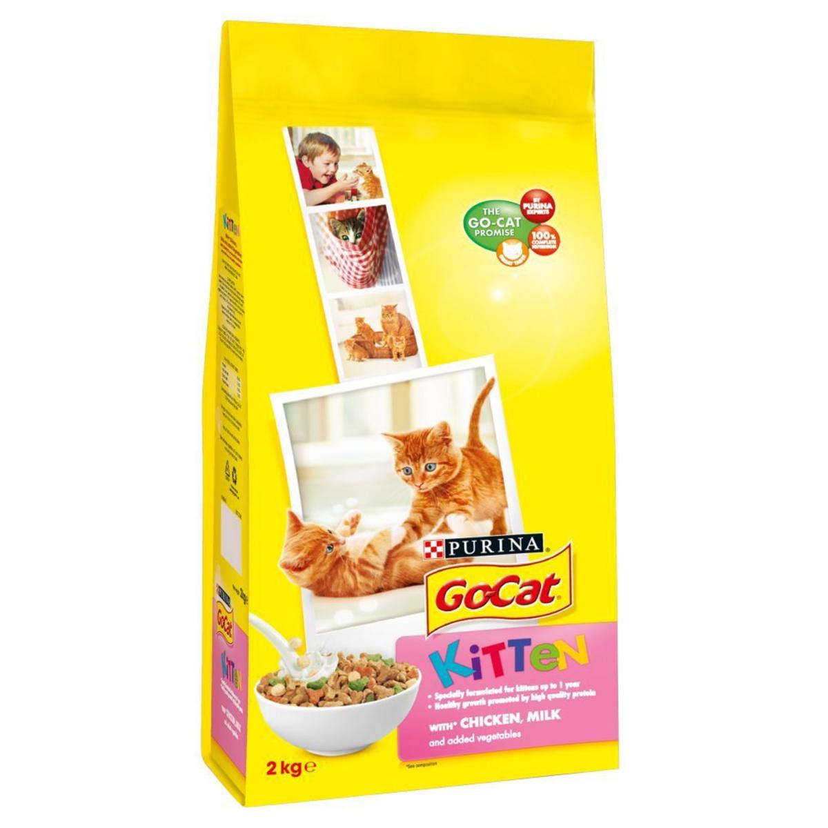 Go Cat | Dry Cat Food | Kitten | Chicken, Milk & Vegetables - 2kg