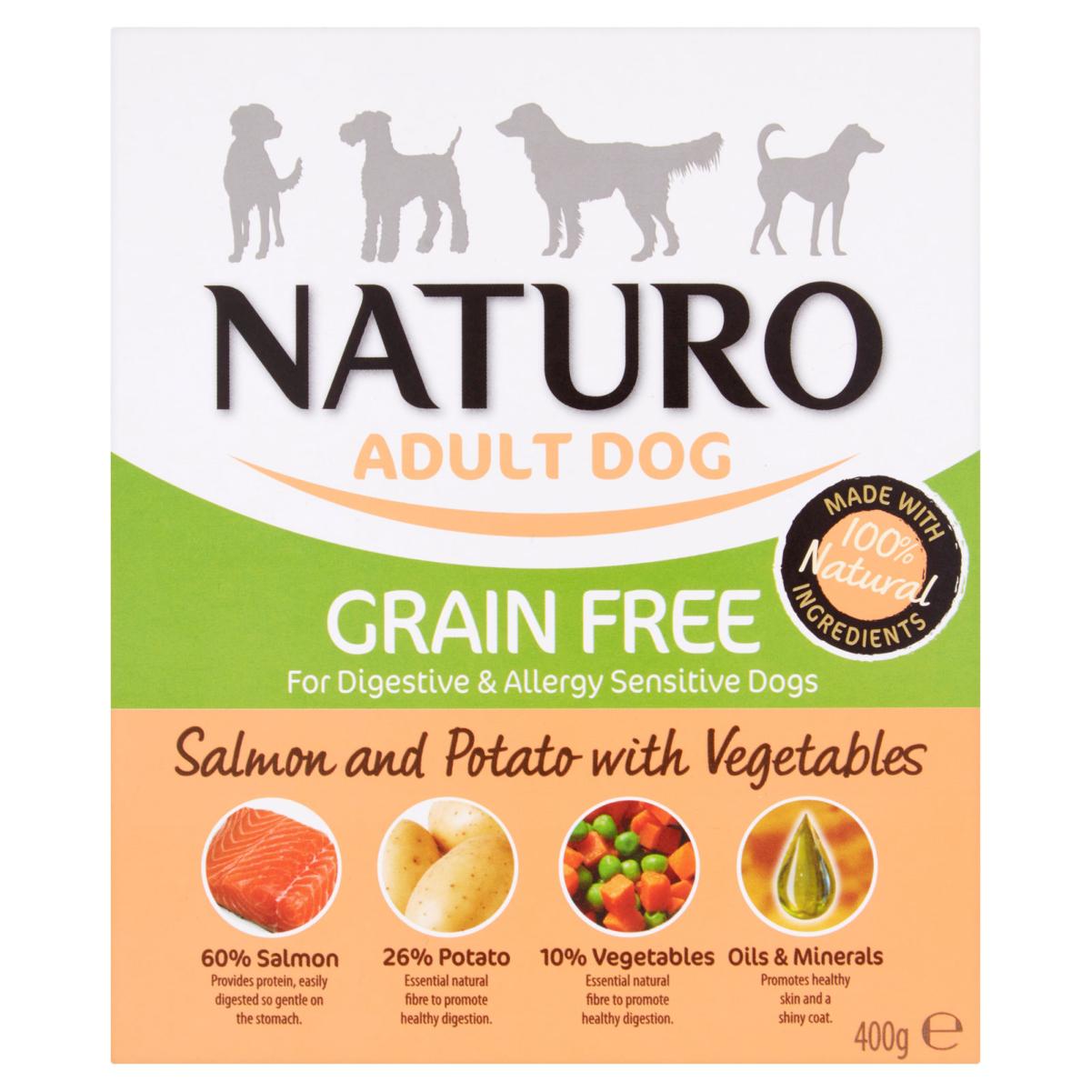 Naturo | Grain Free Wet Dog Food | Salmon & Potato with Vegetables - 400g