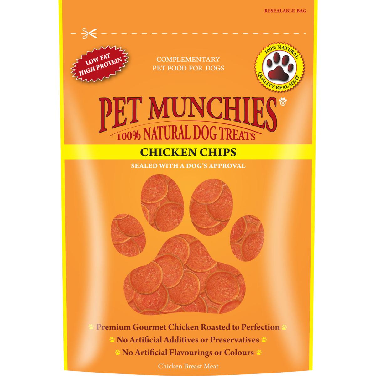 Pet Munchies | Natural Dog Treats | Chicken Chips - 100g