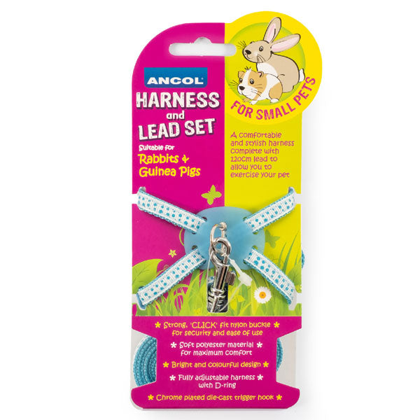 Ancol | Small Pet Enrichment | Rabbit Harness & Lead Set - Blue