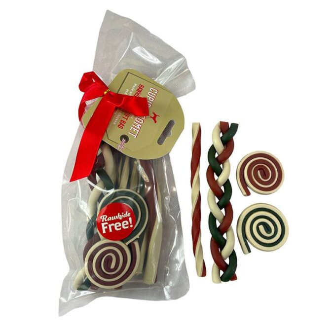 Cupid & Comet Christmas Dog Treat Pack | Rawhide Free Bumper Gift Bag
