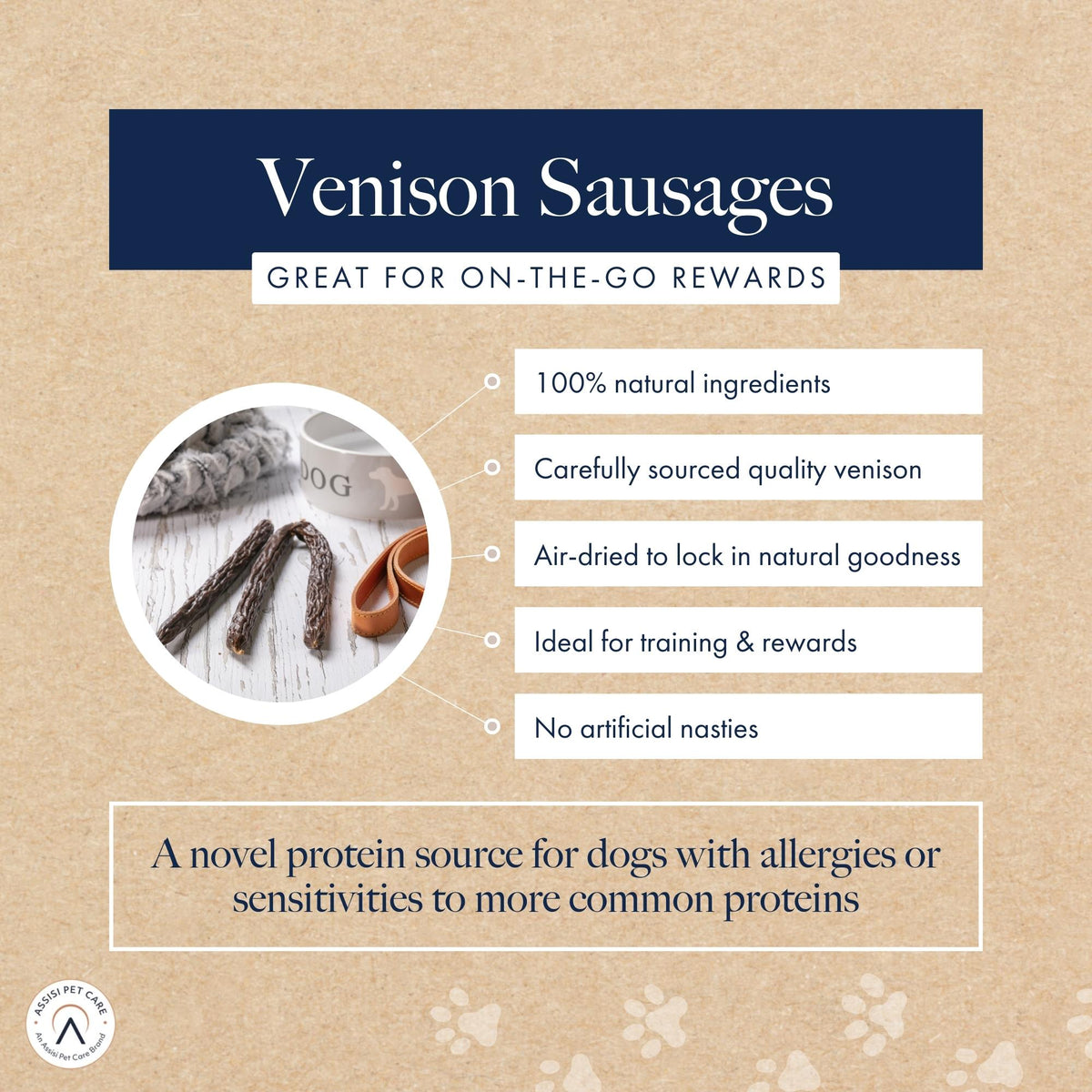 Hollings Venison Sausages for Dogs Natural Treats