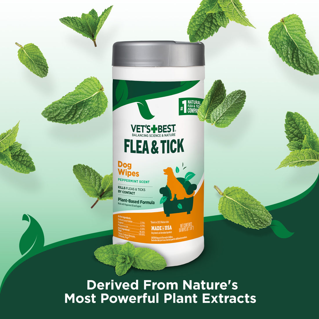 Vet's Best | Dog Healthcare | Flea & Tick Wipes - Pack Of 50