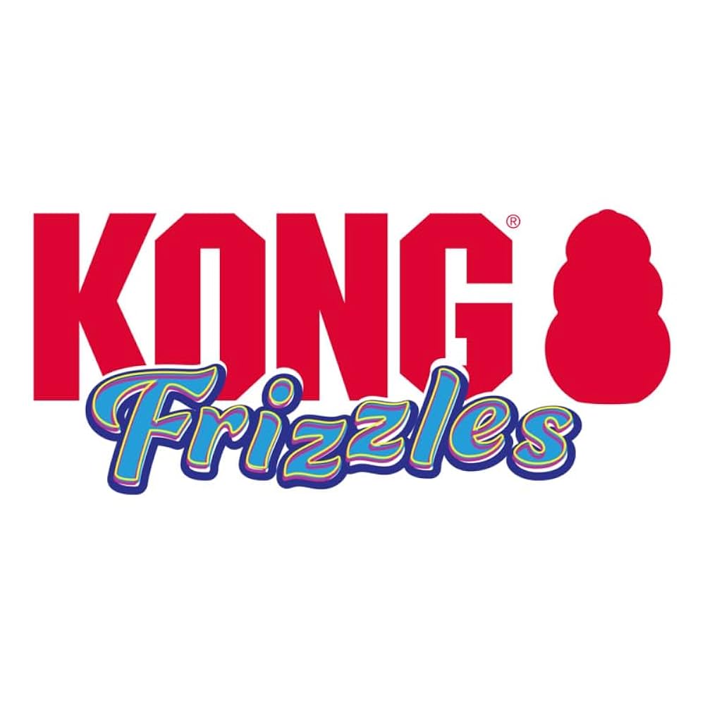 KONG Frizzles logo with red 'KONG' and colorful 'Frizzles' text on a white background