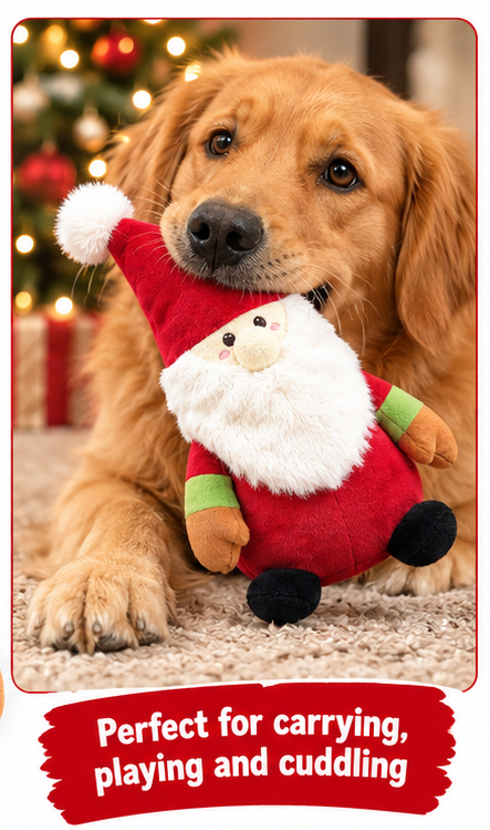 Santa Paws Squeaker Body 🧑🎄 Christmas Dog Toy by Happy Pet