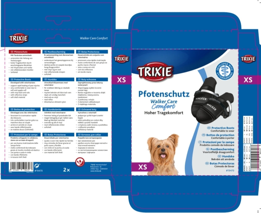 Trixie Walker Care Comfort Dog Protection Boots | Warm, Water-Resistant Paw Protection