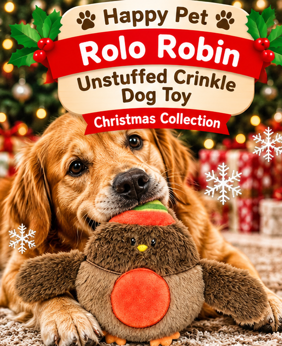 Rolo Robin Unstuffed Crinkle π¦ββ¬ Dog Toy by Happy Pet