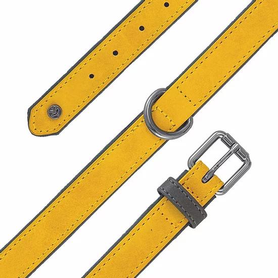 Sotnos BrightsTech | Vegan Leather Dog Collar - Mustard Yellow
