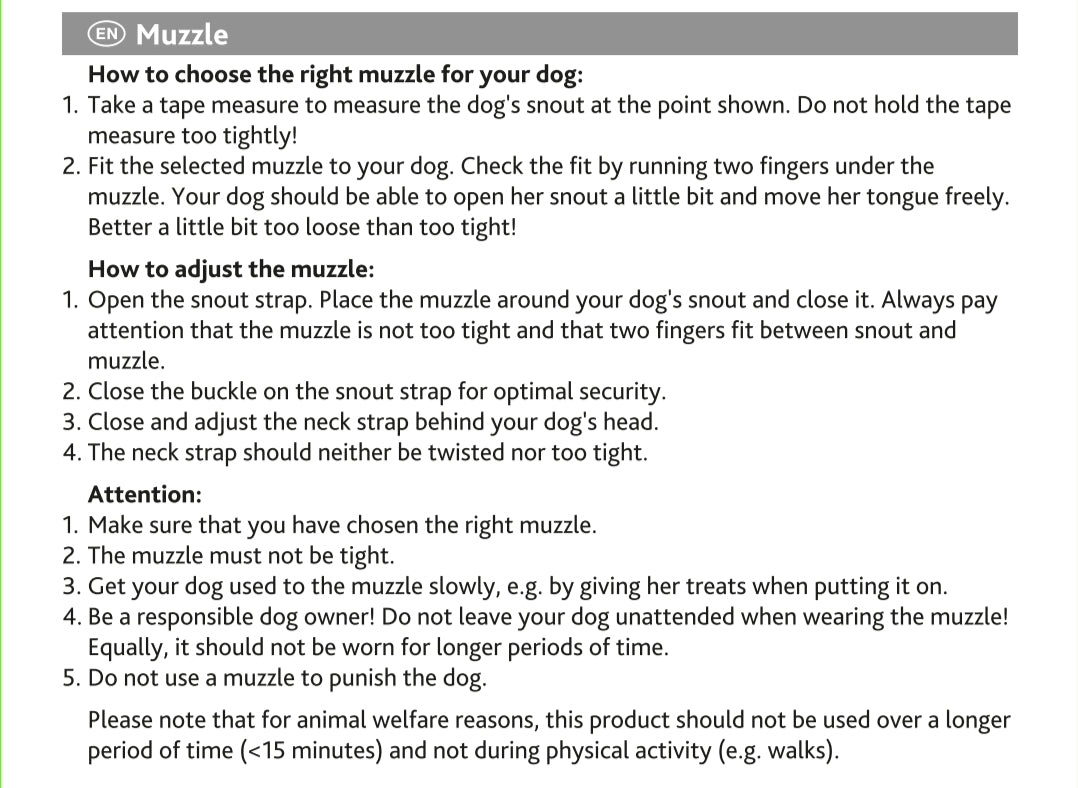 Trixie | Dog Behaviour & Training | Muzzle Loop with Net Insert