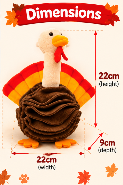 Tommy Turkey Snuffle Ball 🦃 Treat Release Toy by Happy Pet