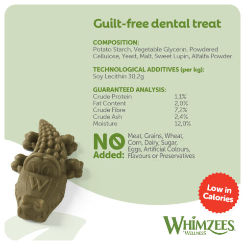 Whimzees Alligator | Natural Vegetarian Dental Chew for Dogs