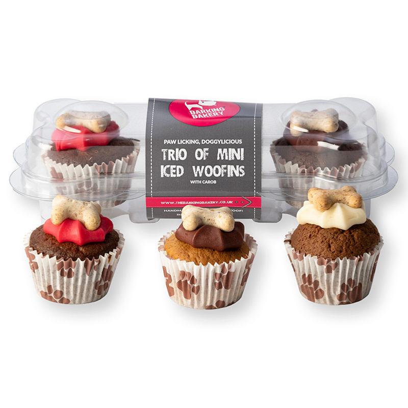 Barking Bakery | Dog Cake Treat | Trio of Mini Iced Woofin Muffins