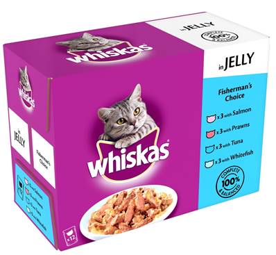 Whiskas | Wet Cat Food Pouches |  Fish Selection in Jelly - 12 x 100g 