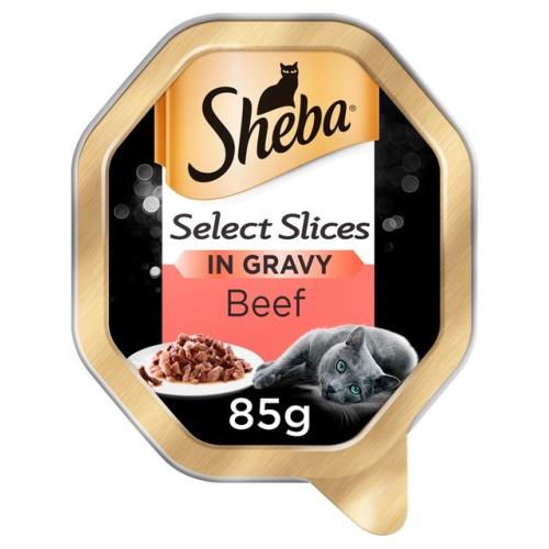 Sheba | Wet Cat Food Tray | Select Slices | Beef in Gravy - 85g