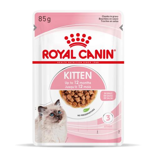 Royal Canin Feline Health Nutrition | Wet Cat Food Pouch | Kitten Chunks in Gravy - 85g