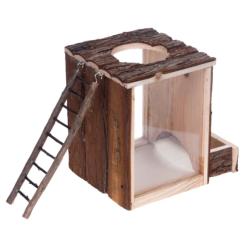 Trixie Natural Living | Small Pet Enrichment | Wooden Playing & Digging Tower - 25cm