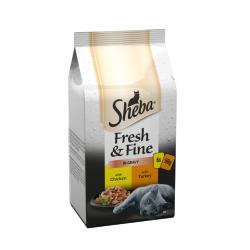 Sheba Fresh & Fine Cat Pouches 6x50g Gravy/ Chicken & Turkey Selection