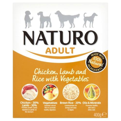 Naturo | Gluten Free Wet Dog Food | Chicken, Lamb & Rice with Vegetables - 400g