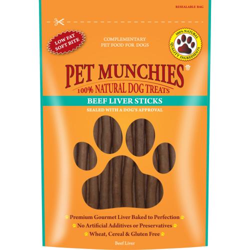 Pet Munchies | Natural Dog Treats | Beef Liver Sticks - 90g