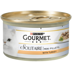 Gourmet Solitaire Cat Food - Turkey Mini Fillets - 85g