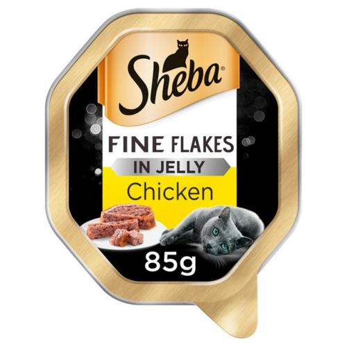 Sheba | Wet Cat Food Tray | Fine Flakes | Chicken in Jelly - 85g
