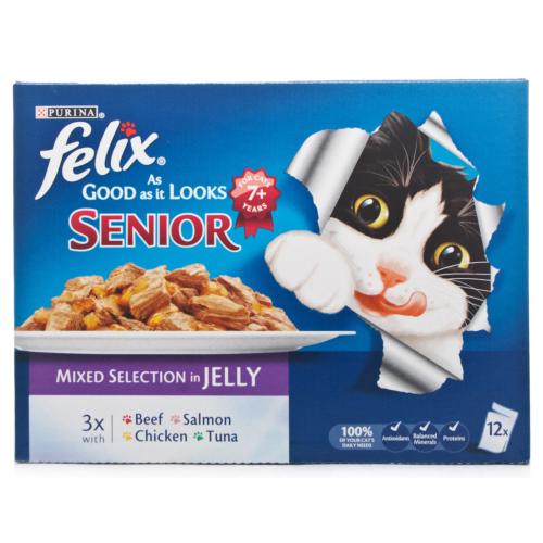 Felix | Wet Cat Food Pouches | As Good As It Looks | Senior | Mixed Selection - 12 x 100g