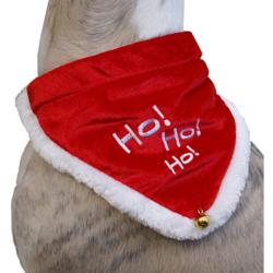 Trixie | Christmas "Ho! Ho! Ho!" | Embroidered Santa Neckerchief Bandana with Bell