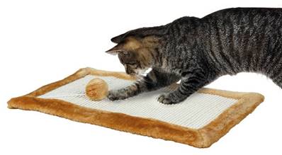 Trixie Cat Scratching Mat With Plush Border Brown 55x35cm