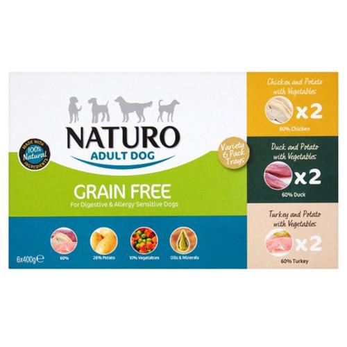 Naturo | Grain Free Wet Dog Food | Variety Pack - 6 x 400g 
