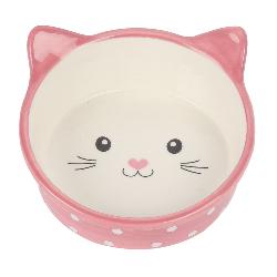 Happy Pet Polka Cat Bowl Pink