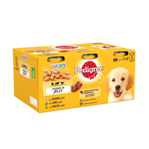 Pedigree | Puppy Wet Dog Food Tins | Meat Selection In Jelly - 6 x 400g
