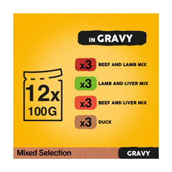 Pedigree | Wet Dog Food Pouches | Farmer's Selection in Gravy - 12 x 100g