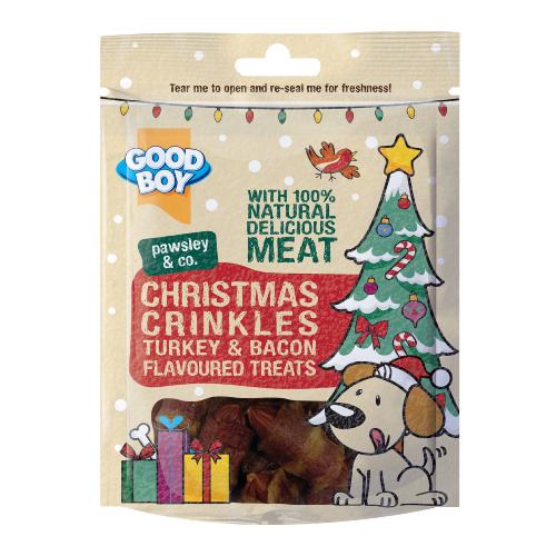 Christmas Dog Treats | Turkey & Bacon Christmas Crinkles | 60g 