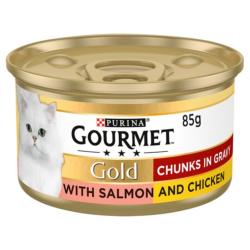 Gourmet Gold | Wet Cat Food | Salmon & Chicken Chunks in Gravy - 85g
