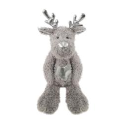 Cupid & Comet | Christmas Plush Dog Toy | Silver Festive Flattie Reindeer | 50cm