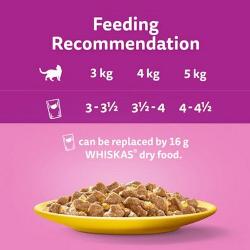 Whiskas | Wet Cat Food Pouches | Adult | Poultry Feasts in Jelly - 40 x 85g