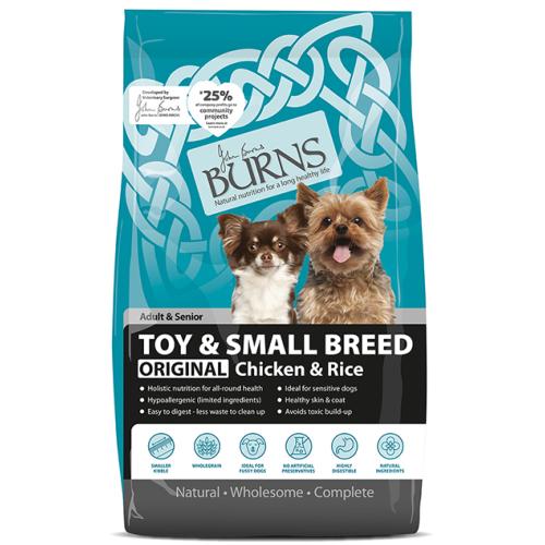 Burns Toy | Holistic Gluten Free Dry Dog Food | Adult Small Breed | Chicken & Rice