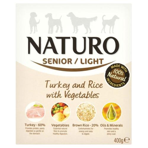 Naturo | Gluten Free Wet Senior Dog Food | Turkey & Rice with Vegetables - 400g