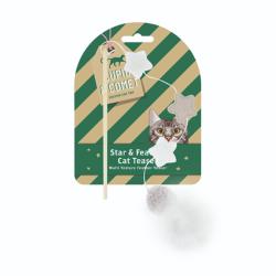 Cupid & Comet | Christmas Cat Toy | Multi-Texture Star & Feather Teaser