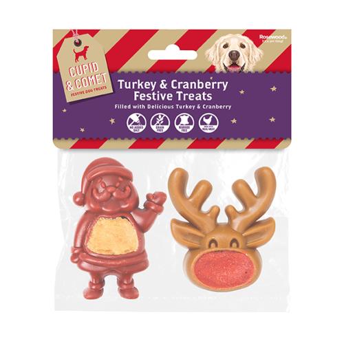 Cupid & Comet | Christmas Dog Treats | Festive Filled Santa & Reindeer Pack