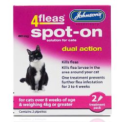 Johnson's 4Fleas | Cat Dual Action Flea & Lice | Spot On Treatment 