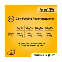 Pedigree | Adult Wet Dog Food Tins | Mixed Chunks In Jelly - 12 x 385g