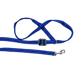 Gencon Lead & All In One No Pull Dog Walking Headcollar - Blue and White