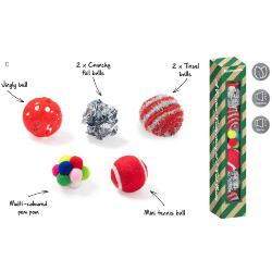 Cupid & Comet | Christmas Cat Toy | Foot of Festive Cat Balls